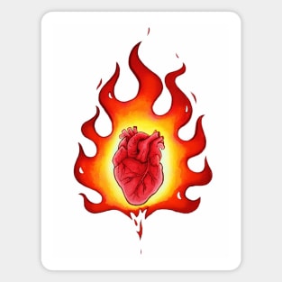 heart on fire Magnet